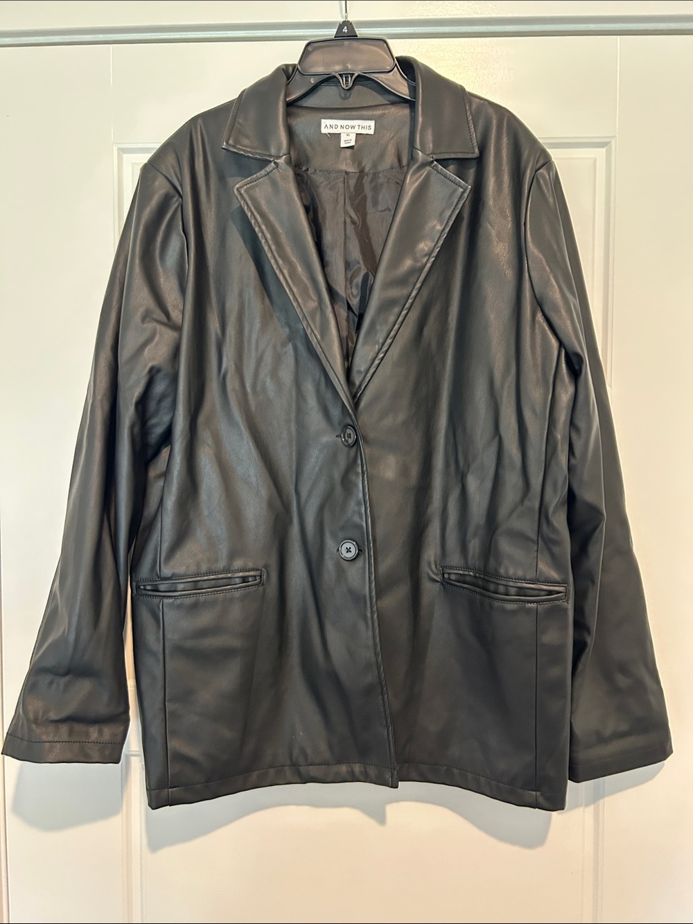 AND NOW THIS Black Faux Leather Blazer